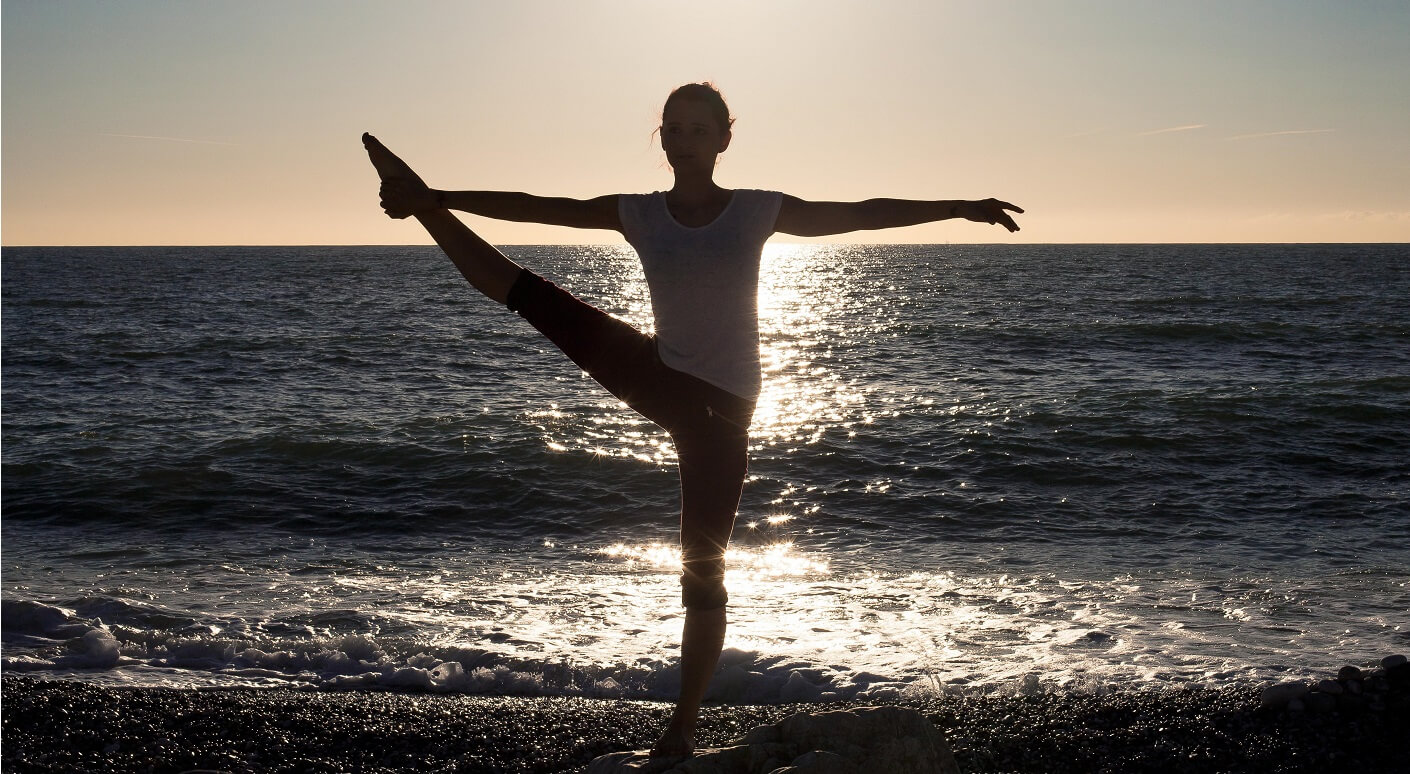 The third Utthita Hasta Padangusthasana (Extended Hand-to-Big-Toe Pose).